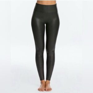 SPANX Faux Leather High-Rise Leggings - Black